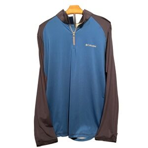 Columbia Quarter Zip Mens Size L Blue/Dark Blue
